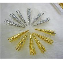 DIY 20p Long Crowns Silver Gold Bead Caps Cones Tubes Muslimah Hijab