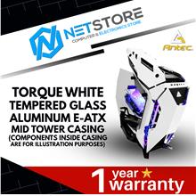 ANTEC TORQUE WHITE TEMPERED GLASS ALUMINUM E-ATX MID TOWER CASING
