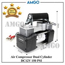 AMGO Air Compressor DC12V 23A Dual Cylinder Twin Cylinder 150PSI Car 
