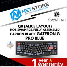 KEYCHRON Q8 (ALICE LAYOUT) FULLY KEYBOARD BLACK GATERON PRO BLUE