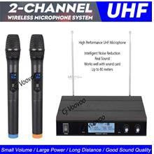 UHF Wireless Microphone Mic System Dual Handheld Karaoke KTV Singing