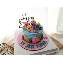 Baby Shark Toy, Cake Topper, Decoration 8 pieces per set
