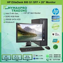 HP EliteDesk 800 G1 SFF i7 4th Gen 4GB 250GB HDD + 20' Monitor