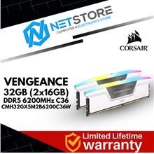 CORSAIR VENGEANCE RGB 32GB (2x16GB) DDR5 6200MHz C36 MEMORY KIT -WHITE