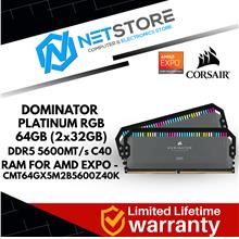CORSAIR DOMINATOR PLATINUM RGB 64GB (2x32GB) DDR5 5600MT C40 AMD EXPO