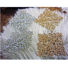 5 Glitter Gold Silver Iron On Patch Applique Lace Motif Embellishment
