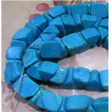 Turquoise Gemstone Howlite Dyed Triangle 8mm X 10mm Beads Batu Asli
