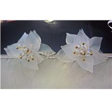 Acrylic Flower Earrings Handmade White Floral Jewelry Crystal Bling