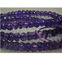 DIY Amethyst Purple Facetted Wheel Beads 4mm x 7mm Gemstone Disc Donut