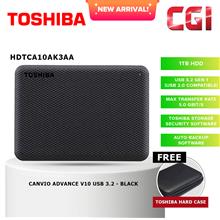 Toshiba 1TB Canvio Advance V10 USB 3.0 Portable Hard Drive - Black