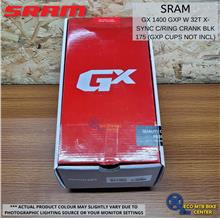 SRAM GX 1400 GXP W 32T X-SYNC C/RING CRANK BLK 175 (GXP CUPS NOT INCL)