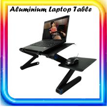 L -1 Folding Aluminum Laptop Table (Black) 