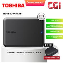 Toshiba 2TB Canvio Partner A5 Type-C Portable Hard Drive - Black