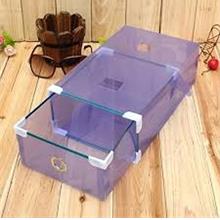 OSUKI Transparent Storage 16 Box Drawer Type Shoe Rack (8-Blue &amp; 8-Pur