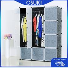OSUKI Living Cabinet Wardrobe 12 Cubes With 2 Hanger (Black White)