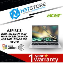 ACER ASPIRE 3 15.6” FHD IPS|CELERON N4500|4GB RAM|256GB SSD-SILVER