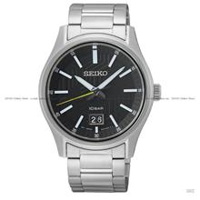 SEIKO SUR535P1 Men's Watch 3-hands Date Quartz SS Bracelet Black