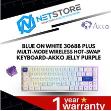 AKKO BLUE ON WHITE 3068B PLUS WIRELESS KEYBOARD-AKKO JELLY PURPLE