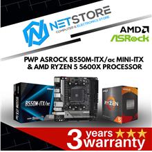 PWP ASROCK B550M-ITX/ac Mini-ITX &amp; AMD RYZEN 5 5600X PROCESSOR