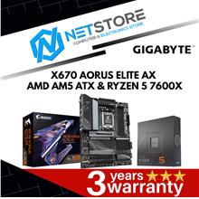 PWP GIGABYTE X670 AORUS ELITE AX ATX &amp; AMD RYZEN 5 7600X PROCESSOR
