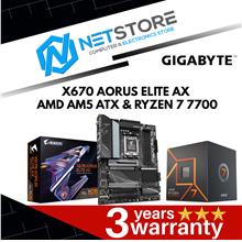 PWP GIGABYTE X670 AORUS ELITE AX ATX &amp; AMD RYZEN 7 7700 PROCESSOR