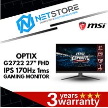 MSI OPTIX G2722 27” FHD IPS 170Hz 1ms GAMING MONITOR - 9S6-3CB51T-078