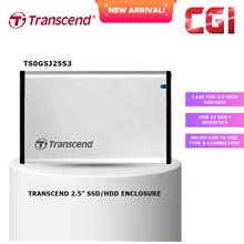 Transcend 2.5” USB 3.1 Gen 1 Enclosure SSD/HDD - TS0GSJ25S3