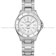 HAMILTON H82221110 KHAKI NAVY SCUBA QUARTZ 37mm SS Bracelet White