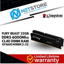 KINGSTON FURY BEAST 32GB DDR5 6000Mhz CL40 DIMM RAM - KF560C40BBK2-32