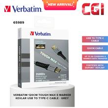 Verbatim 65989 120cm Tough Max E-Marker Kevlar USB to Type-C Cable