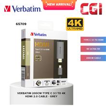 Verbatim 65709 200cm Type C 3.1 to 4K HDMI 2.0 Cable - Grey