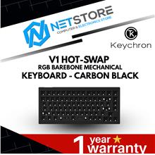 KEYCHRON V1 HOT-SWAP RGB BAREBONE MECHANICAL KEYBOARD - CARBON BLACK