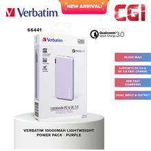 Verbatim 66441 10000mAh Lightweight Power Pack PD18W+QC3.0 - Purple