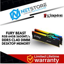 KINGSTON FURY BEAST RGB 64GB 5600MT/s DDR5 CL40 DIMM DESKTOP MEMORY