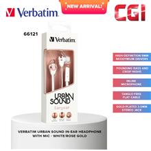 Verbatim 66121 Urban Sound In-Ear Headphone with Mic - White/Rose Gold