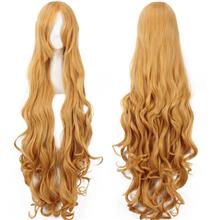 Cosplay wig 100cm long curl golden brown / cos/ ready stock