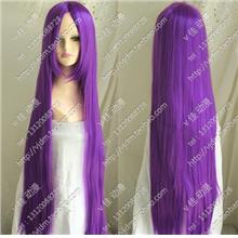 Cosplay wig 100cm long straight dark purple / cos/ ready stock