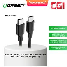 Ugreen (US286) 50998 Type C Nickel Plating Cable (1.5M) - Black