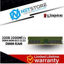 KINGSTON 32GB 3200MT/s DDR4 NON-ECC CL22 DIMM RAM - KVR32N22D8/32
