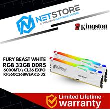 KINGSTON FURY BEAST WHITE RGB 32GB DDR5 6000MT/s CL36 EXPO
