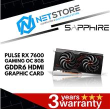 SAPPHIRE PULSE RX 7600 GAMING OC 8GB GDDR6 HDMI GRAPHIC CARD