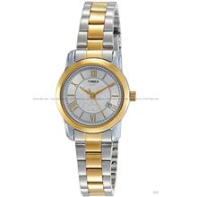 TIMEX TWEL11508 Women's Classics Analog Date 28mm Bracelet Silver Gold