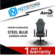 AEROCOOL CROWN AEROSUEDE STEEL BLUE GAMING CHAIR