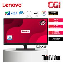 Lenovo 27&quot; Thinkvision T27Q-20 IPS QHD 60Hz 4ms