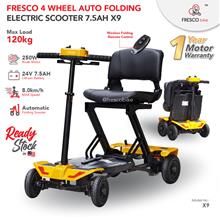 Fresco Auto Folding 4 Wheel Electric Scooter 7.5Ah X9