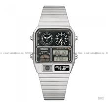 CITIZEN JG2101-78E Ana-Digi Temp Dual Time Quartz SS Bracelet Black