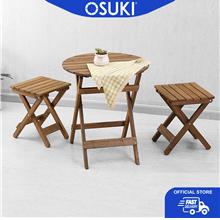 OSUKI Solid Wood Table Chair Foldable Garden