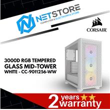 CORSAIR 3000D RGB TEMPERED GLASS MID-TOWER - WHITE - CC-9011256-WW