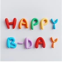 Colourful Happy Birthday B-Day wording topper \u591a\u5df4\u5b89\u751f\u65e5\u