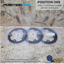 POSITION ONE 5 BOLT CHAINRING 110MM 39T/40T/41T BLACK
